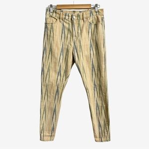 Loft Jeans Chevron Print Modern Ankle 6 28 Beige Pastel Striped